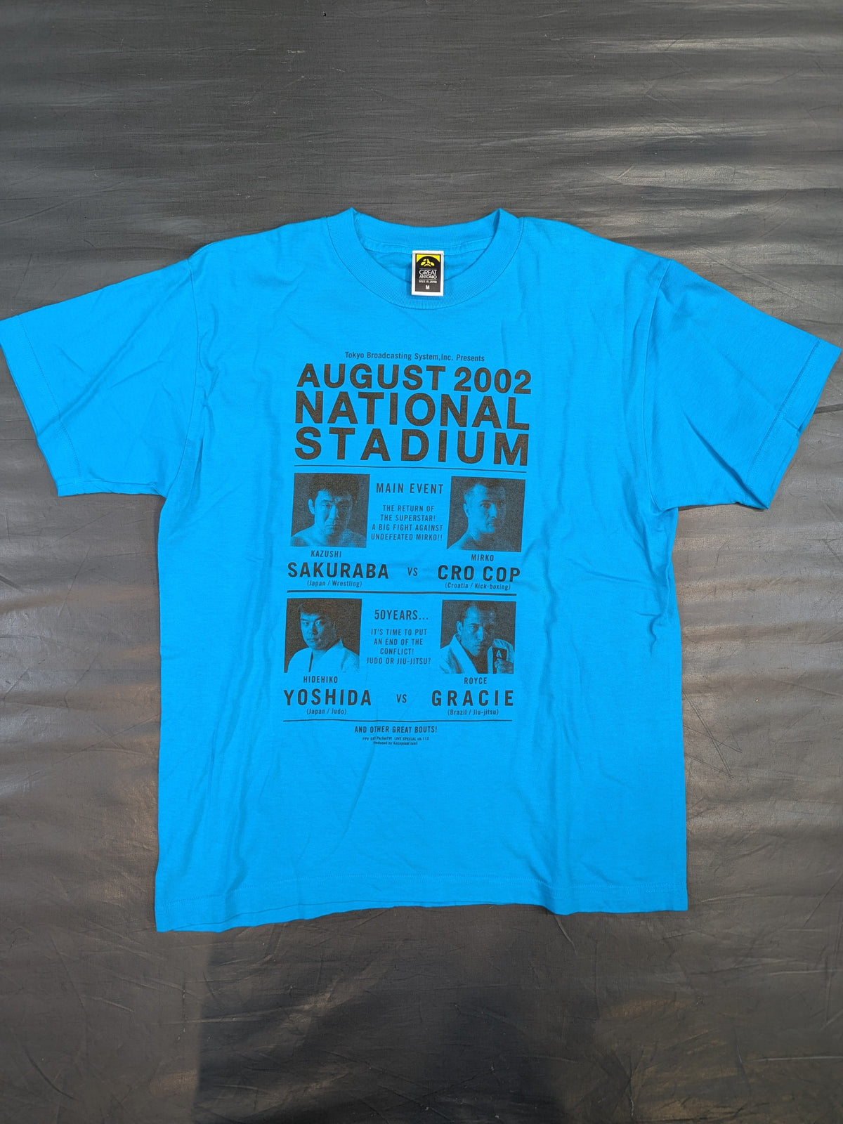 ★桜庭和志vsミルコ・クロコップ / 吉田秀彦vsホイス・グレイシー★ AUGUST 2002 NATIONAL STADIUM Tシャツ