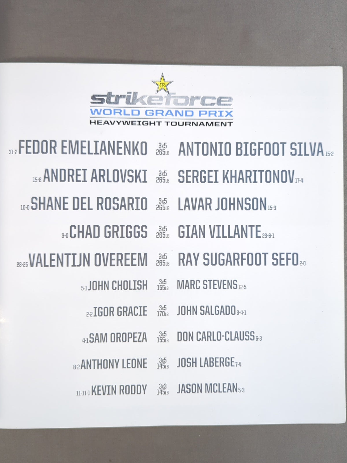 Strike force WORLD GRAND PRIX HEAVYWEIGHT TOURNAMENT(1回戦)