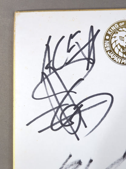 ★ New Japan Pro Wrestling  Heavyweight Warriors ★ Hiroshi Tanahashi  & Tetsuya Naito & Togi Makabe  & Hirooki Goto  (Lion Mark Shikishi ( Autograph board ) )