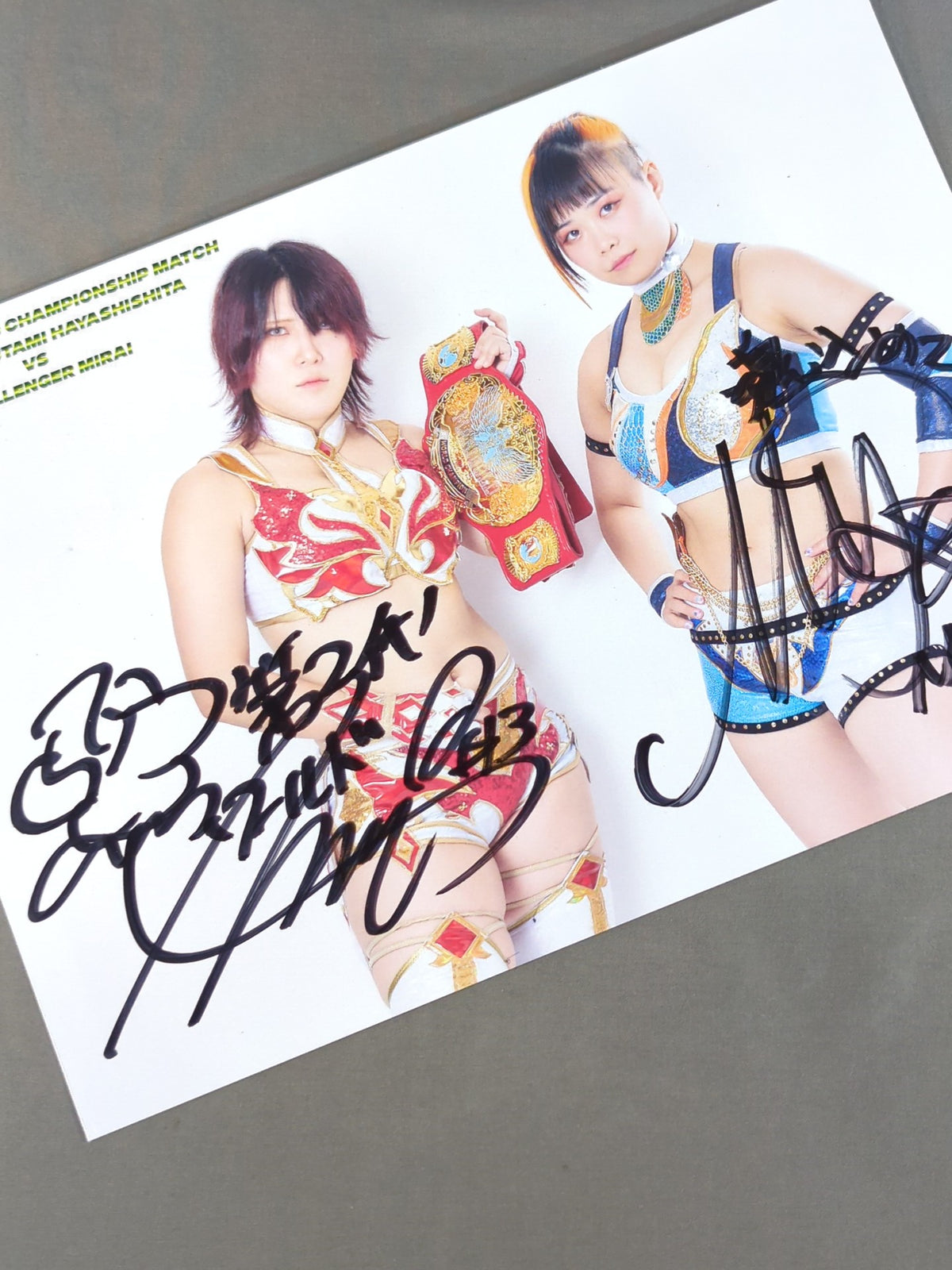 Utami Hayashishita & MIRAI 2 hand signed autographs Marigold Pro-Photo