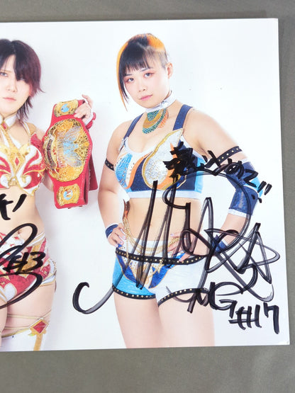 Utami Hayashishita & MIRAI 2 hand signed autographs Marigold Pro-Photo