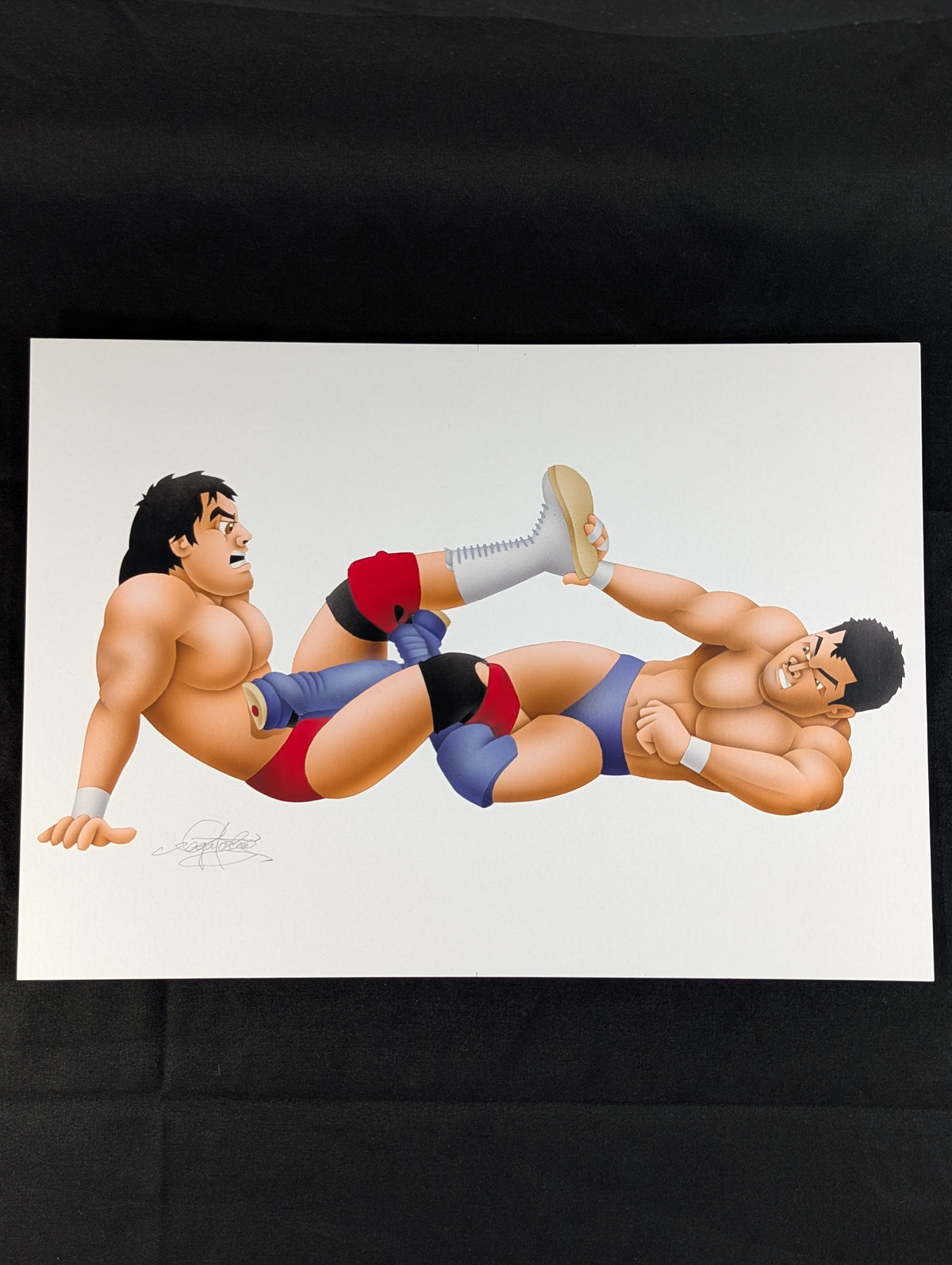 ★坂井永年氏 原画作品★「新日本vsUインター」武藤敬司vs高田延彦