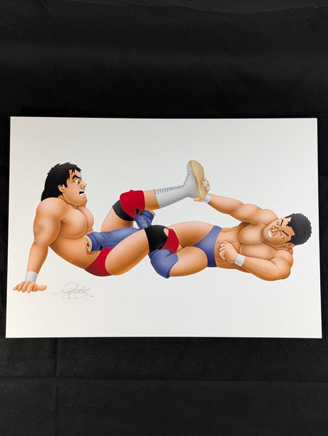 ★坂井永年氏 原画作品★「新日本vsUインター」武藤敬司vs高田延彦