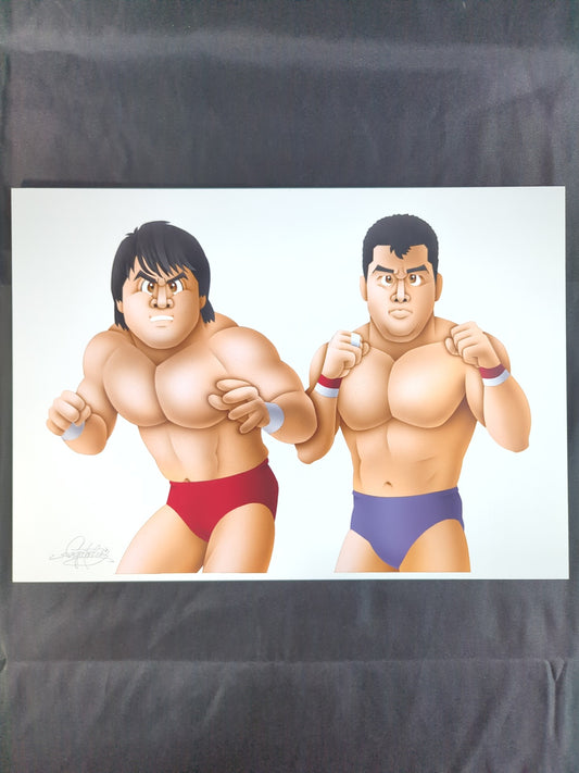 ★坂井永年氏 原画作品★「新日本vsUインター」武藤敬司vs高田延彦