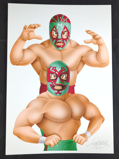★ Nagatoshi Sakai's original artwork ★ by Mascaras Brothers ( Mil Mascaras & Dos Caras )