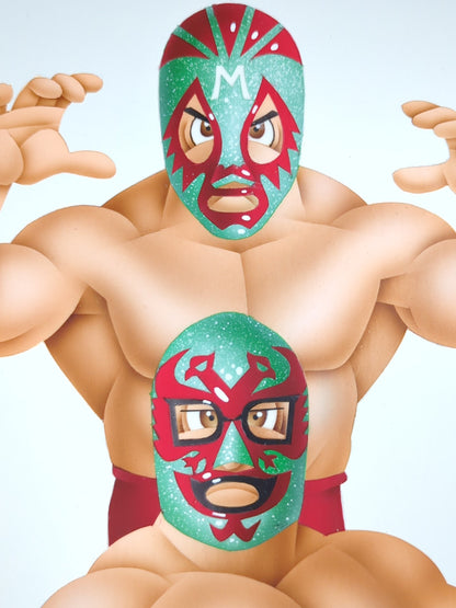 ★ Nagatoshi Sakai's original artwork ★ by Mascaras Brothers ( Mil Mascaras & Dos Caras )